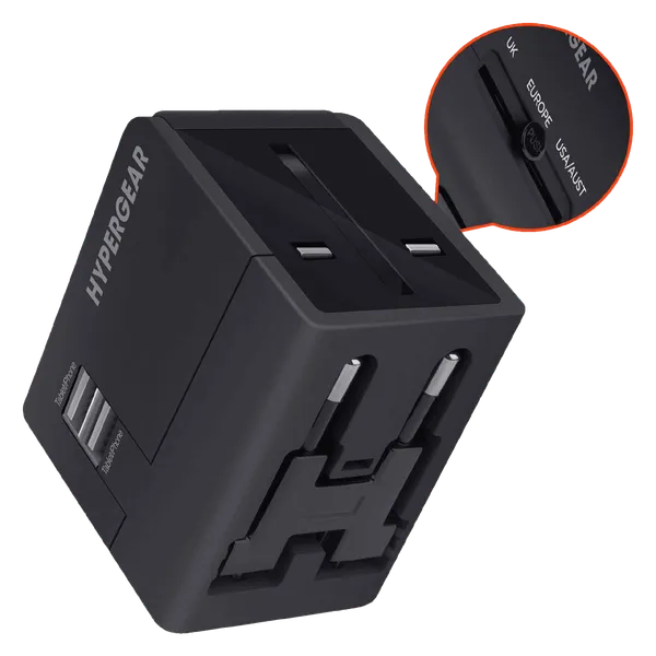 Adaptador de Viaje Universal HyperGear All in one World Travel